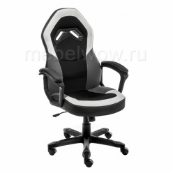 Кресло компьютерное Woodville Ultra экокожа/ткань черный/белый/серый
