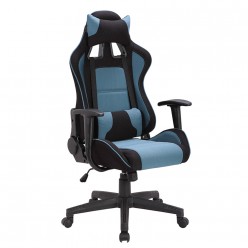 Кресло игровое Brabix GT Racer GM-100 ткань голубой/черный