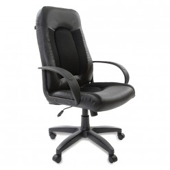 Кресло руководителя Brabix Strike EX-525 экокожа/ткань TW черный