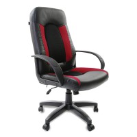 Кресло руководителя Brabix Strike EX-525 экокожа/ткань TW черный/красный