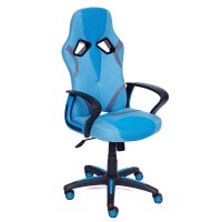 Кресло геймерское TetChair RUNNER ткань голубой