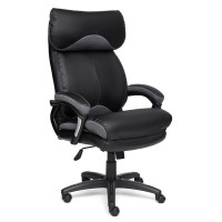 Кресло руководителя TetChair DUKE рециклированная кожа/ткань черный/серый