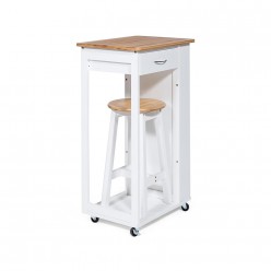 Стол кухонный с табуретом TetChair mod. JWPE-120802 белый/натуральный