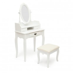 Стол туалетный с пуфом TetChair NY-V3024 белый/бежевый