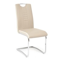 Стул на полозьях TetChair STERN mod.1314 хром/пепельно-коричневый/белый