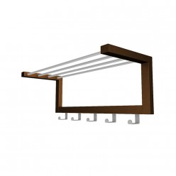 Вешалка настенная Мебелик Дольче металлик/темно-коричневый