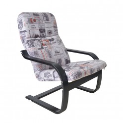 Кресло для отдыха Мебелик Сайма венге/белый/рисунок