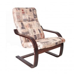 Кресло для отдыха Мебелик Сайма вишня/бежевый/рисунок