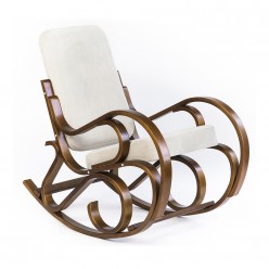 Кресло-качалка Мебелик Луиза вишня/слоновая кость