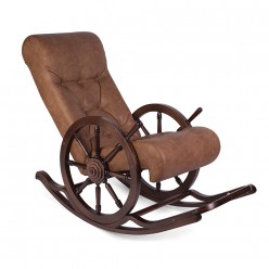 Кресло-качалка Мебелик Тенария 4 Штурвал темно-коричневый/коричневый