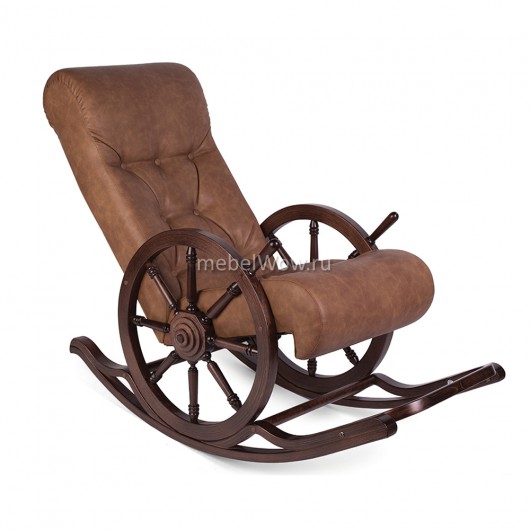 Кресло-качалка Мебелик Тенария 4 Штурвал темно-коричневый/коричневый