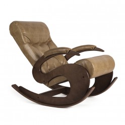 Кресло-качалка Мебелик Тенария 6 темно-коричневый/кофе с молоком