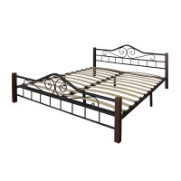 Кровать полутораспальная Мебелик Сартон 1 (140) черный/коричневый
