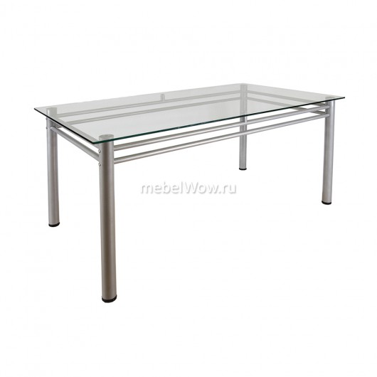 Стол обеденный Мебелик Робер 15 металлик/прозрачный