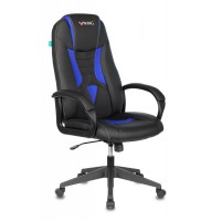 Кресло игровое Бюрократ VIKING-8N/BL-BLUE экокожа черный/синий