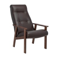 Кресло для отдыха Leset Retro экокожа орех/темно-коричневый