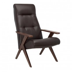 Кресло для отдыха Leset Tinto экокожа орех/темно-коричневый