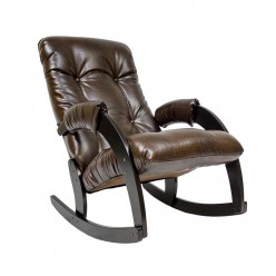 Кресло-качалка Комфорт Модель 67 экокожа венге/коричневый