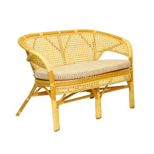 Диван 2х местный Classic Rattan Пеланги 02/15С М медовый