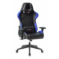 Кресло игровое Бюрократ VIKING 5 AERO BLUE экокожа черный/синий