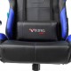 Кресло игровое Бюрократ VIKING 5 AERO BLUE экокожа черный/синий