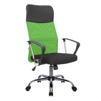 Кресло оператора Riva Chair 8074 ткань/сетка/экокожа черный/зеленый