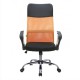 Кресло оператора Riva Chair 8074 ткань/сетка/экокожа черный/оранжевый
