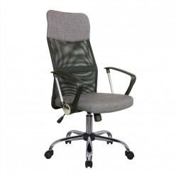 Кресло оператора Riva Chair 8074 F ткань/сетка черный/серый