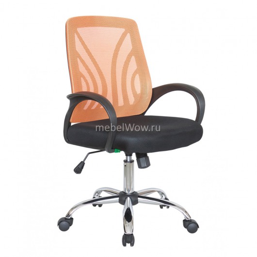 Кресло оператора Riva Chair 8099 ткань/сетка черный/оранжевый