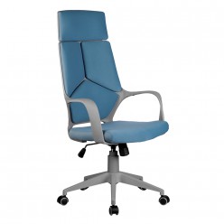 Кресло оператора Riva Chair 8989 grey ткань синий