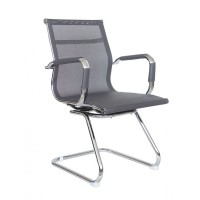 Кресло посетителя Riva Chair 6001-3 сетка серый