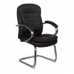 Кресло посетителя Riva Chair 9024-4 экокожа черный