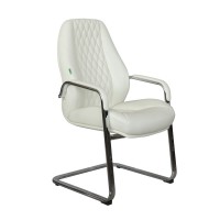 Кресло посетителя Riva Chair F385 кожа белый