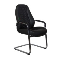 Кресло посетителя Riva Chair F385 кожа черный