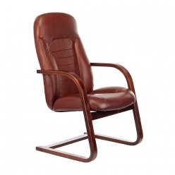 Кресло посетителя Бюрократ T-9923WALNUT-AV/CH кожа светло-коричневый