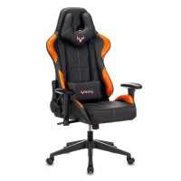 Кресло игровое Бюрократ VIKING 5 AERO ORANGE экокожа черный/оранжевый