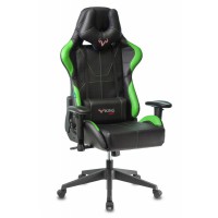 Кресло игровое Бюрократ VIKING 5 AERO GREEN экокожа черный/салатовый