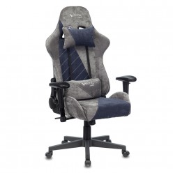 Кресло игровое Бюрократ VIKING X FABRIC ткань серый/темно-синий