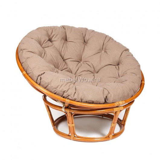 Кресло TetChair PAPASAN 23/01 W экошерсть коньяк/коричневый