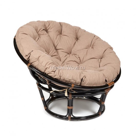 Кресло TetChair PAPASAN 23/01 W экошерсть черно-коричневый/коричневый