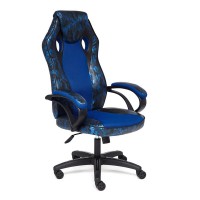 Кресло геймерское TetChair RACER GT MILITARY экокожа/ткань синий/рисунок