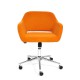 Кресло компьютерное TetChair MODENA хром ткань флок оранжевый