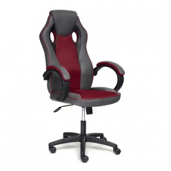 Кресло компьютерное TetChair RACER GT new экокожа/ткань металлик/бордо