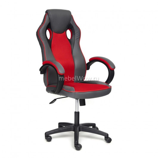 Кресло компьютерное TetChair RACER GT new экокожа/ткань металлик/красный