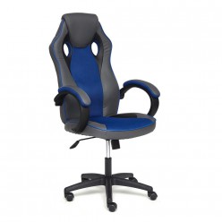 Кресло компьютерное TetChair RACER GT new экокожа/ткань металлик/синий