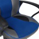 Кресло компьютерное TetChair RACER экокожа/ткань металлик/синий