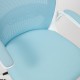 Кресло оператора TetChair Happy White ткань/сетка голубой