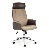 Кресло руководителя TetChair CHARM экокожа/экошерсть светло-коричневый/темно-коричневый