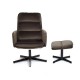Кресло с банкеткой для отдыха TetChair ALFRED mod. DM7574-1 черный/коричневый