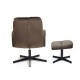 Кресло с банкеткой для отдыха TetChair ALFRED mod. DM7574-1 черный/коричневый